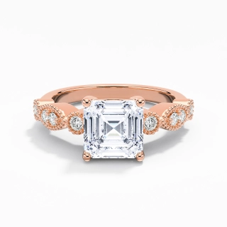 Retro Asscher 2.00ct Moissanite Engagement Ring