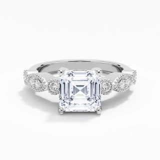 Retro Asscher 2.00ct Moissanite Engagement Ring