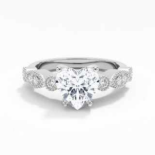 Rétro Cœur 1.50ct Moissanite Bague de fiançailles