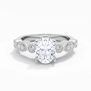 Rétro Ovale 1.50ct Moissanite Bague de fiançailles