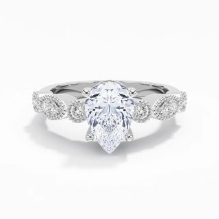 Retro Pear 1.50ct Moissanite Engagement Ring