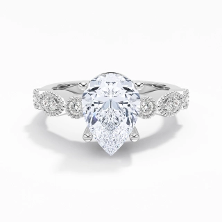 Retro Pear 2.00ct Moissanite Engagement Ring