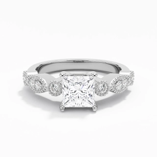 Retro Princess 1.00ct Moissanite Engagement Ring