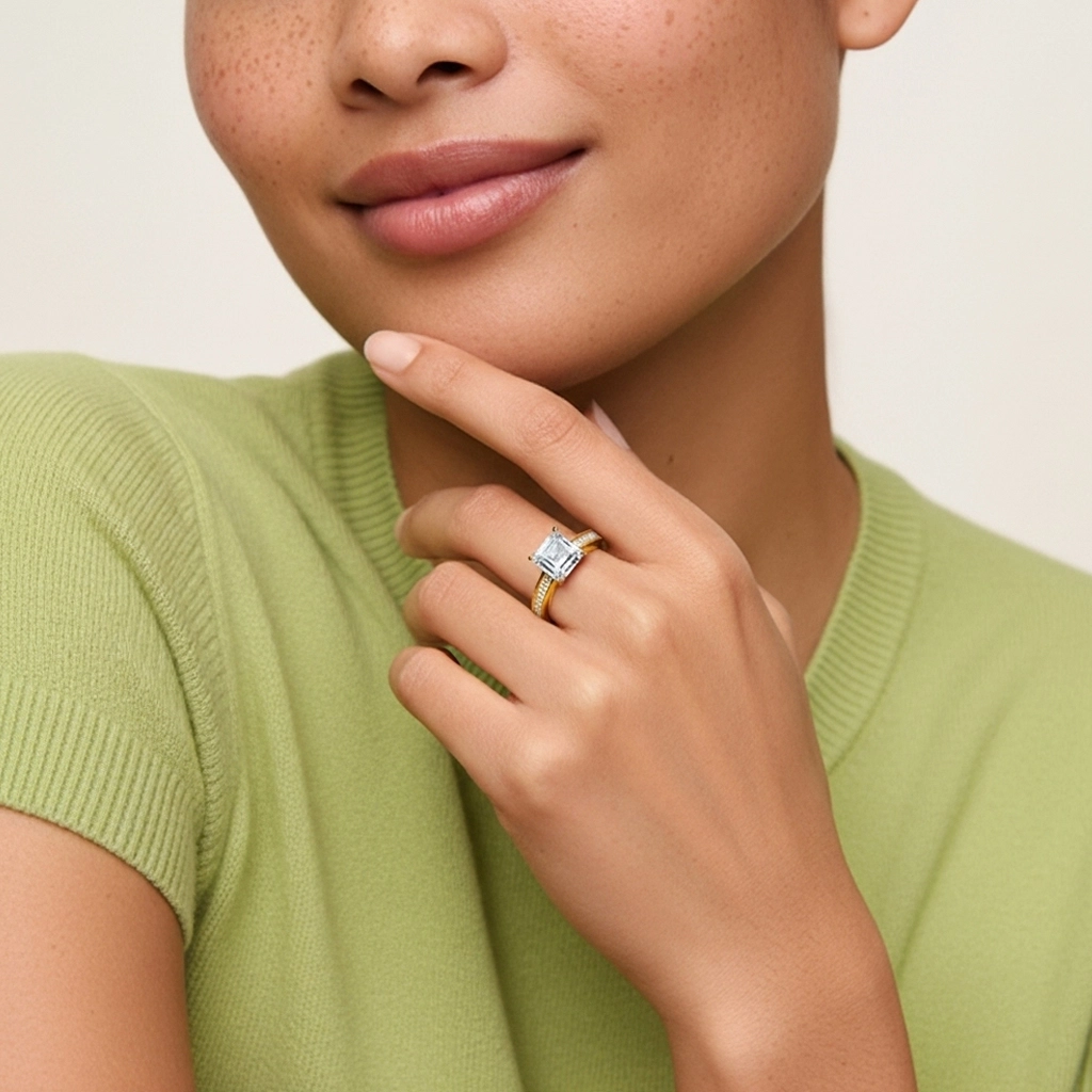 1.00ct Moissanite Bague de fiançailles Or 14 carats