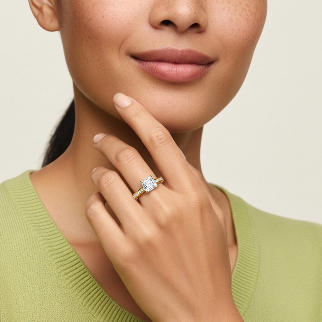 1.00ct Moissanite Bague de fiançailles Or 14 carats