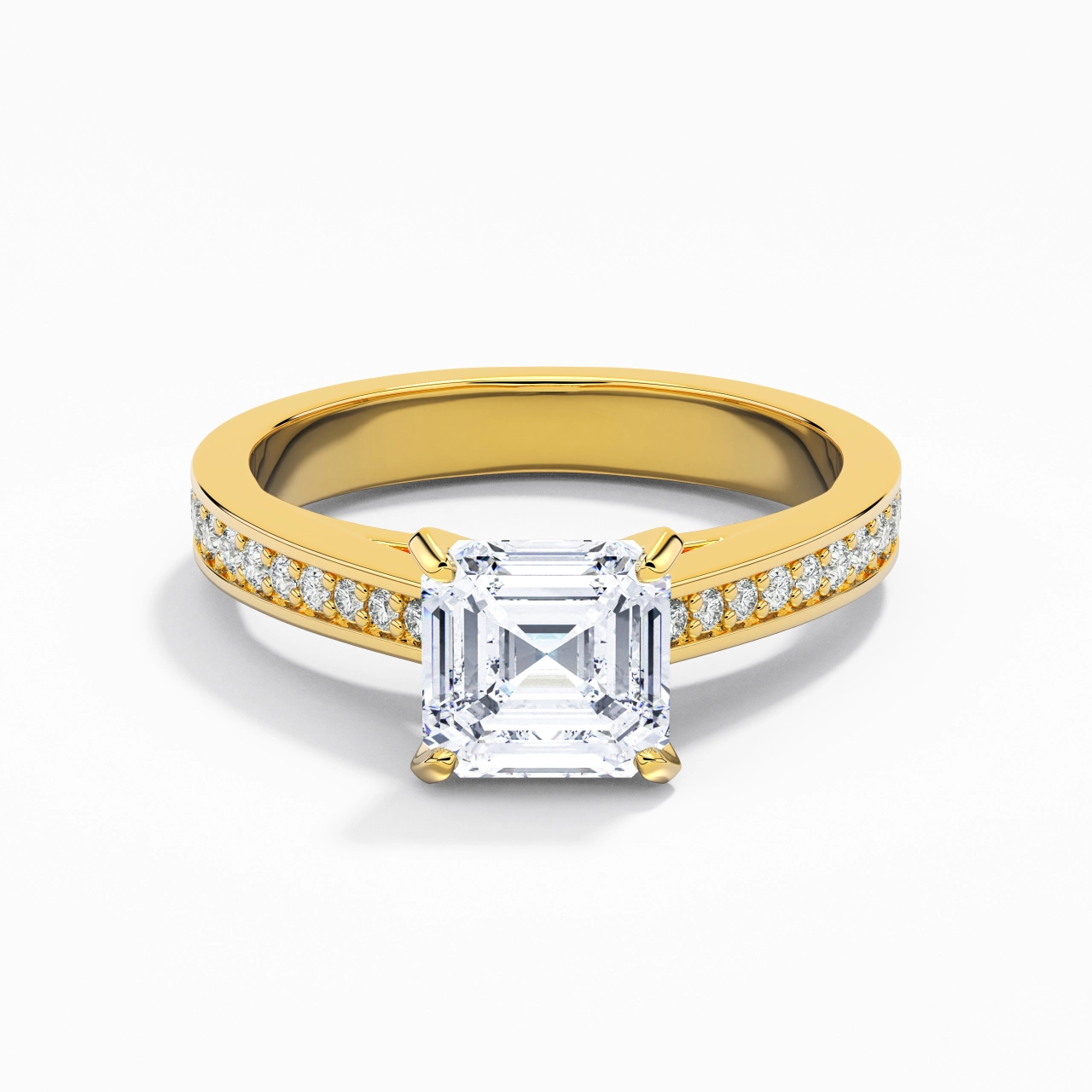 Cathédrale Bague de fiançailles 1.00ct Moissanite