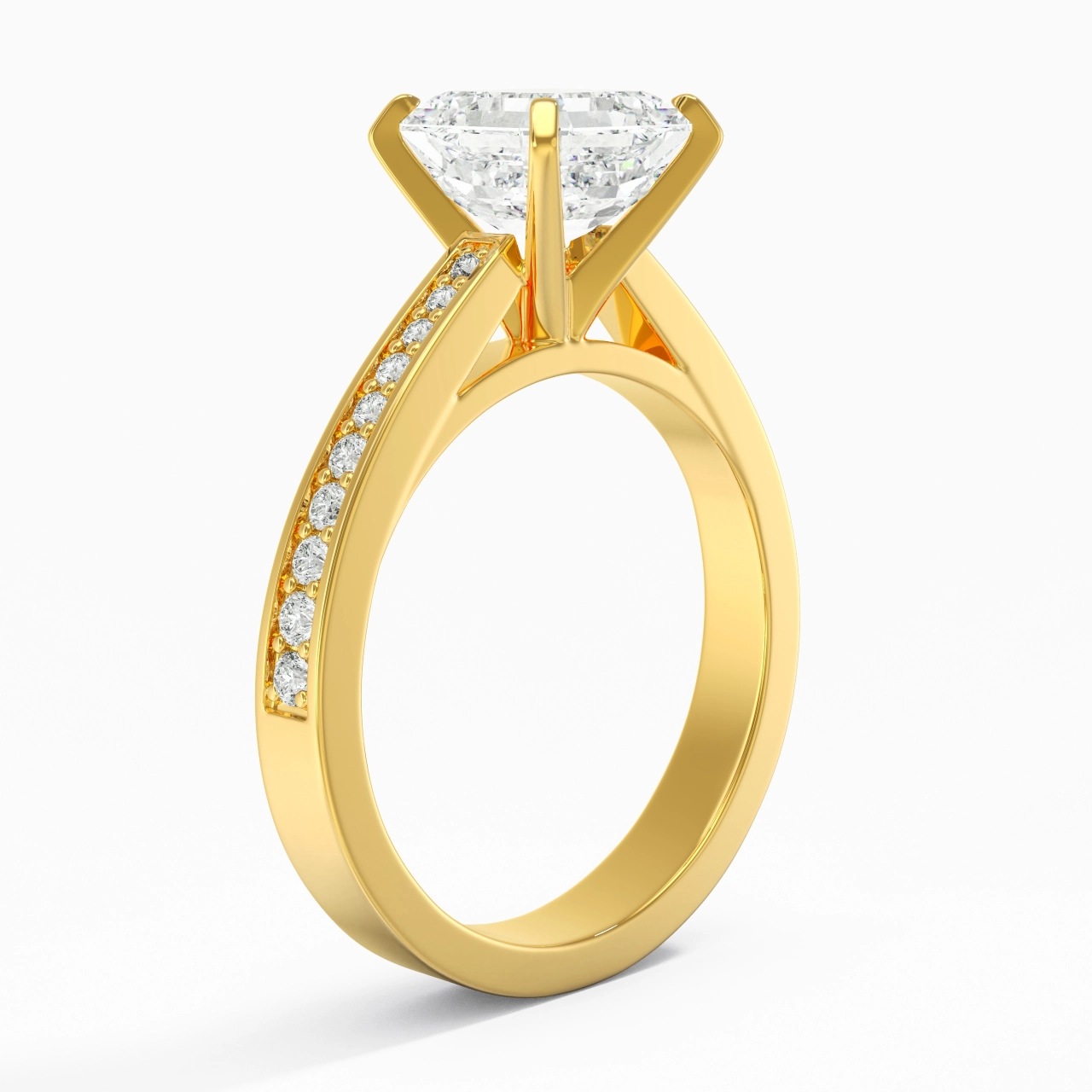 2.00ct Moissanite Engagement Ring 18K Gold