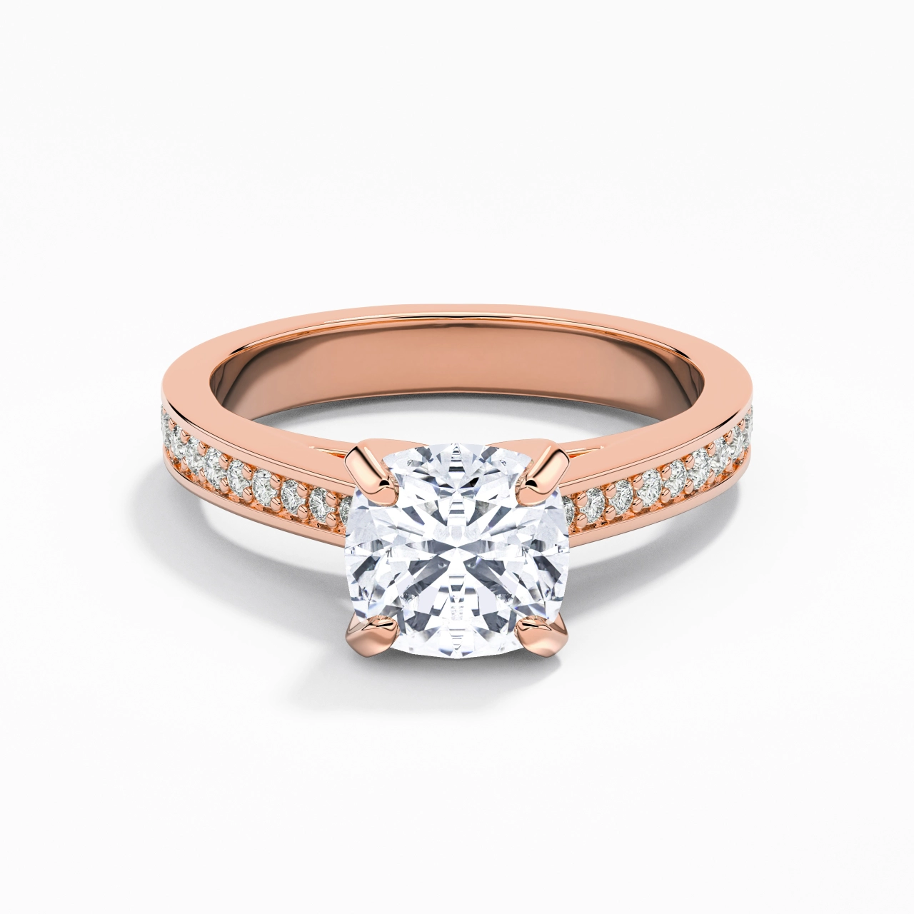 1.50ct Moissanite Bague de fiançailles Or rose 14 carats