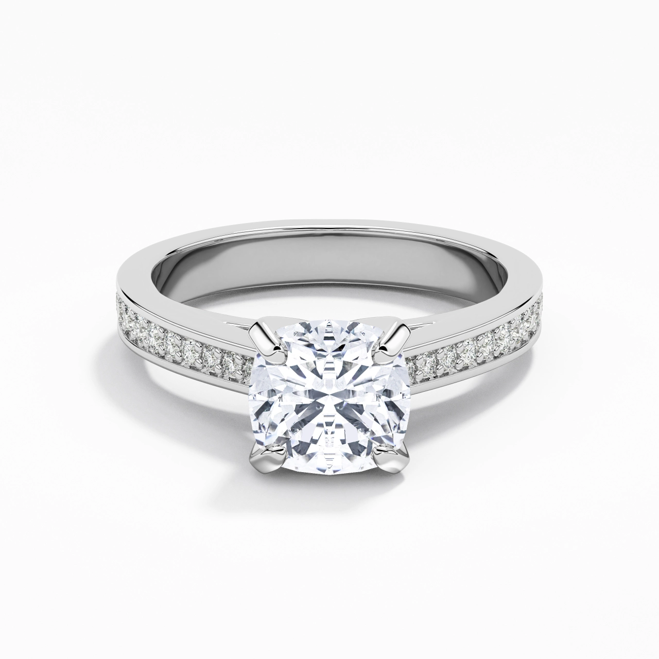 Cathedral Engagement Ring 1.50ct Moissanite