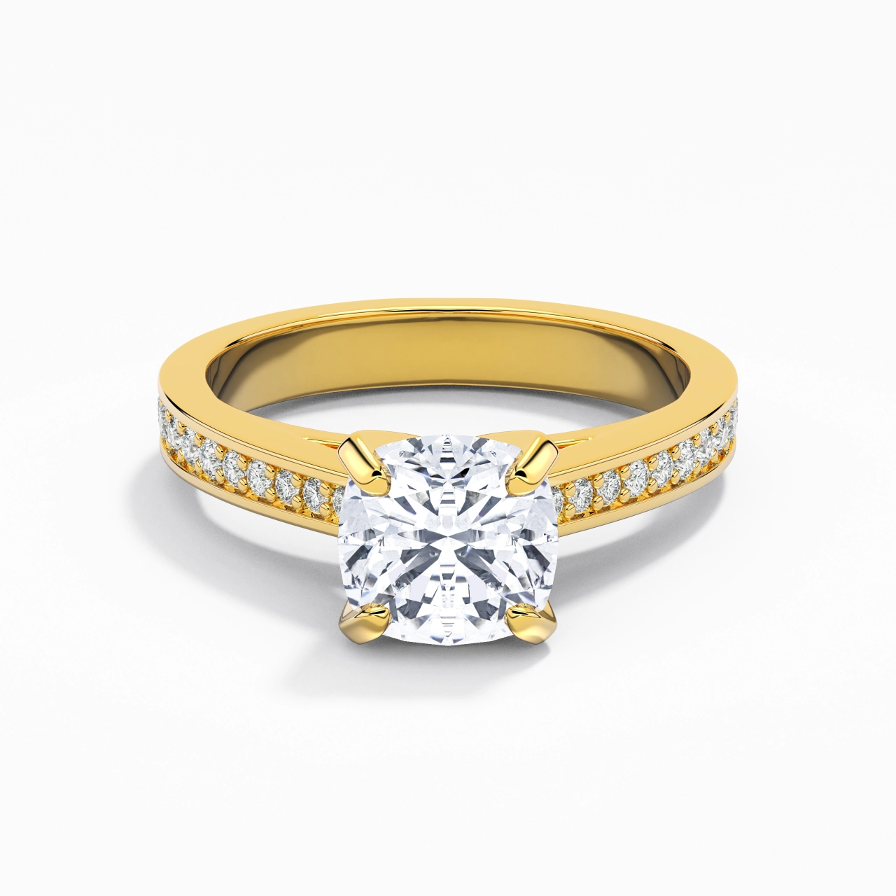 1.50ct Moissanite Engagement Ring 14K Gold