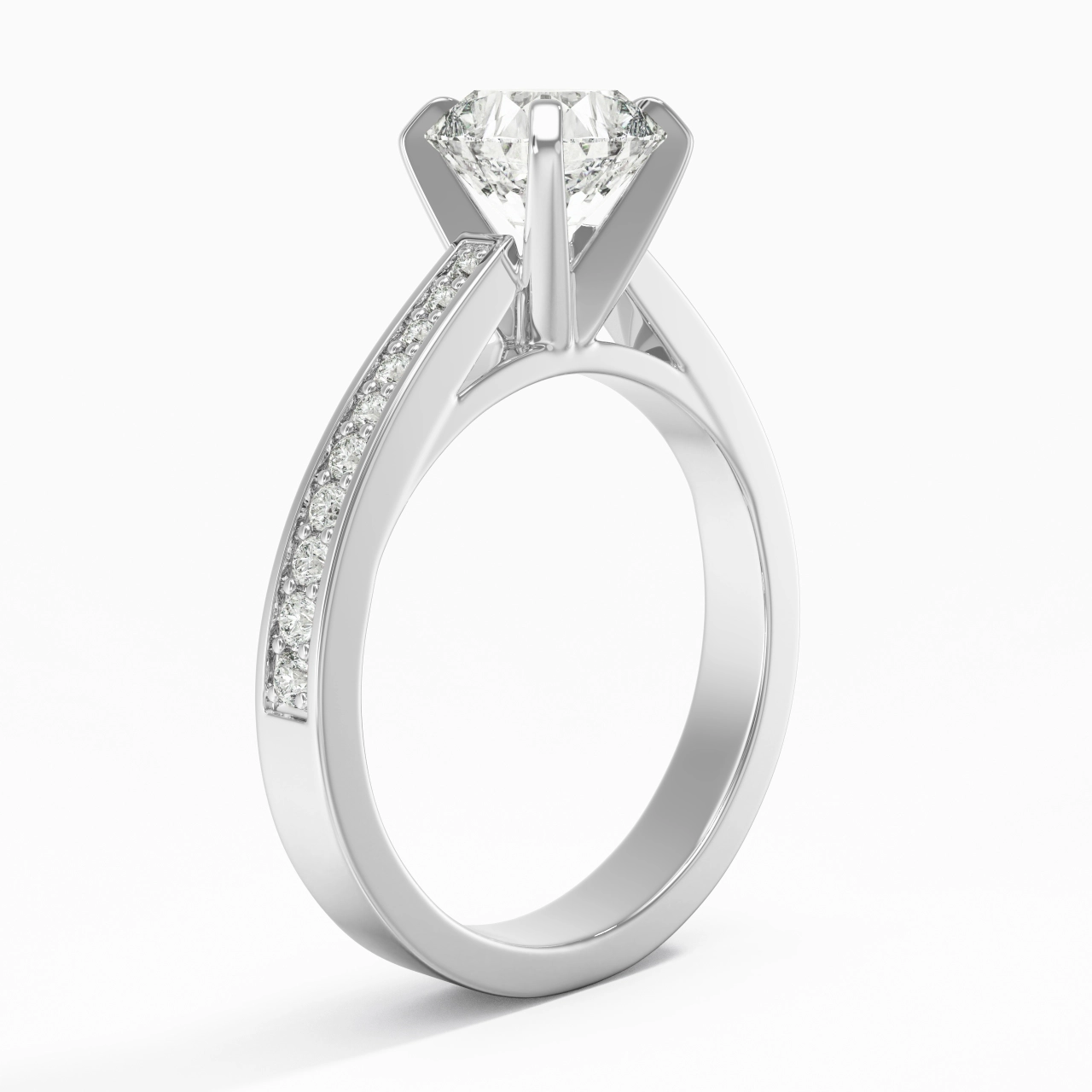 Cathedral Engagement Ring 1.50ct Moissanite