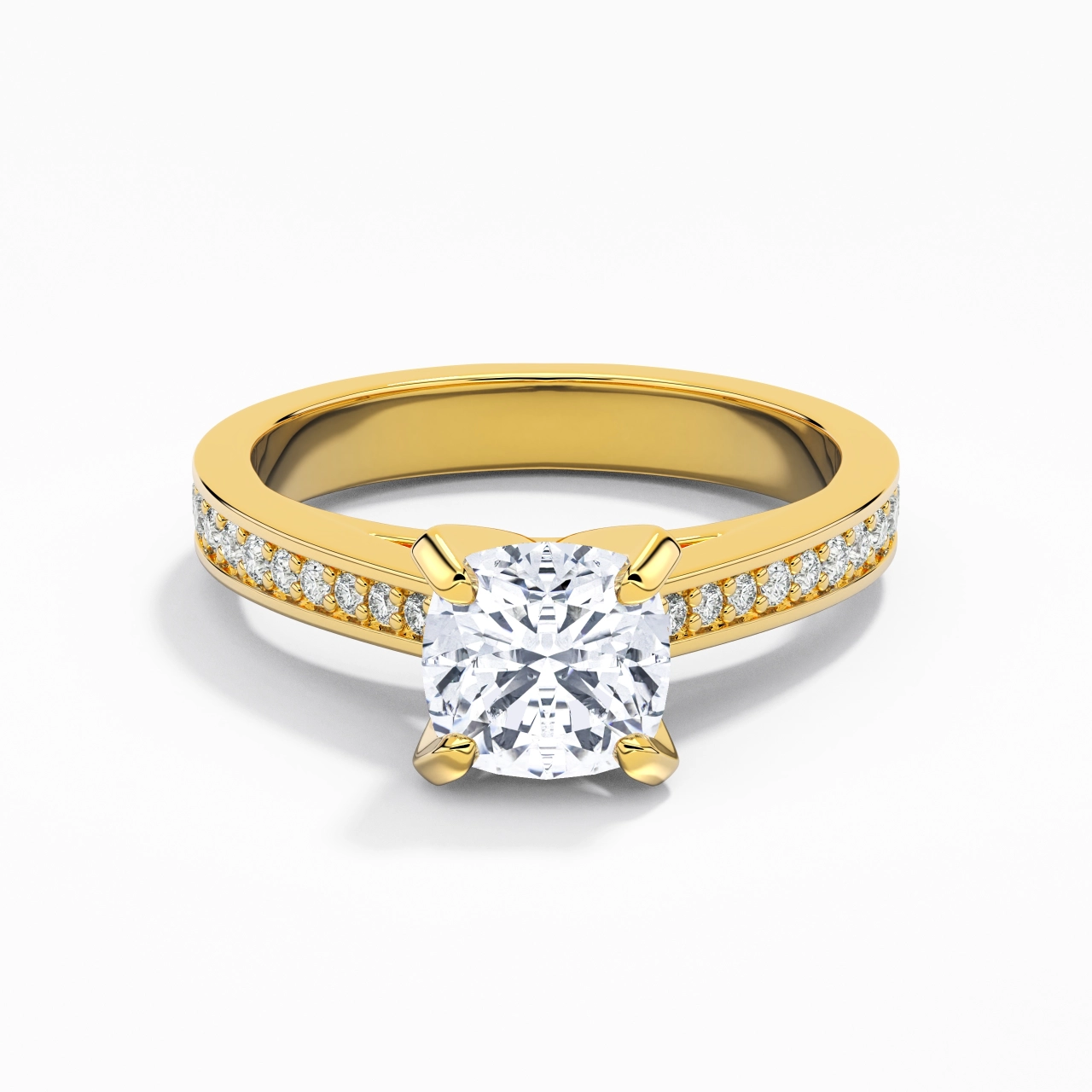 Cathedral Engagement Ring 1.00ct Moissanite