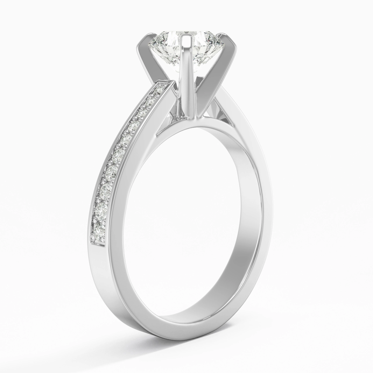 Cathedral Engagement Ring 1.00ct Moissanite