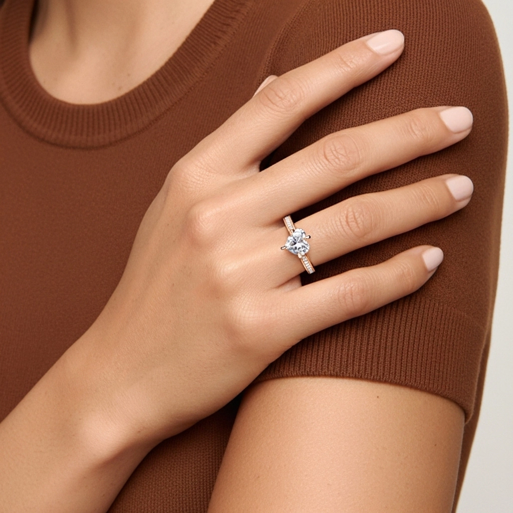 1.00ct Moissanite Bague de fiançailles Or rose 18 carats