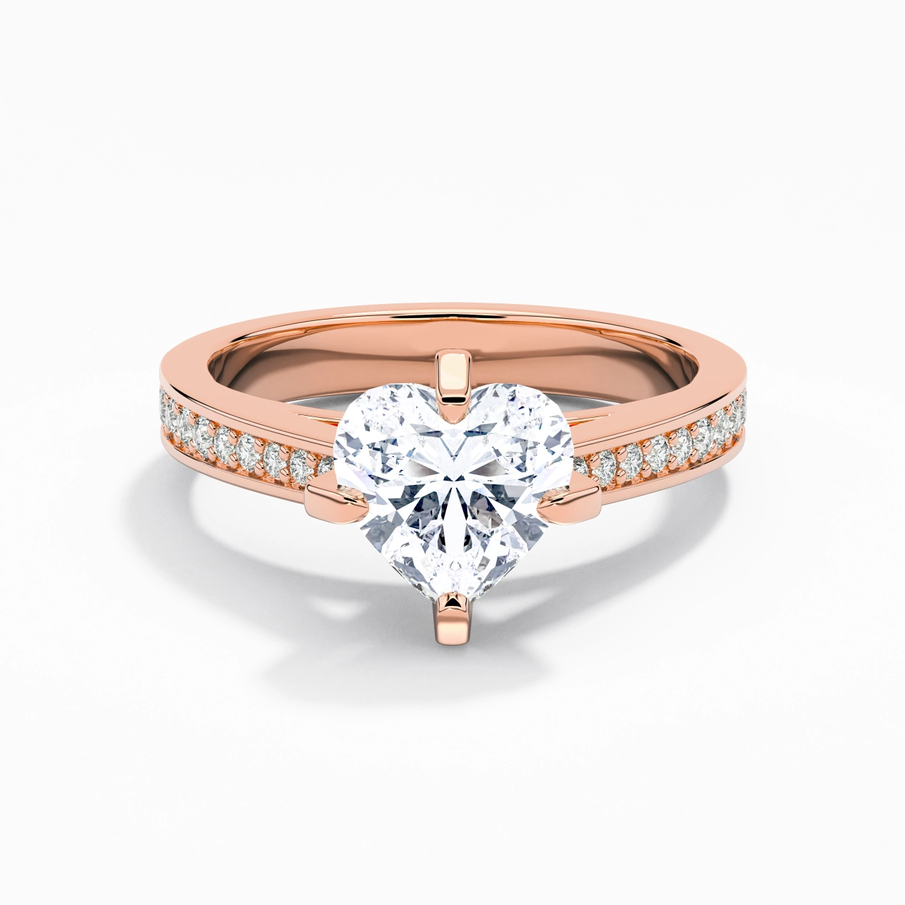 1.00ct Moissanite Engagement Ring 18K Rose Gold