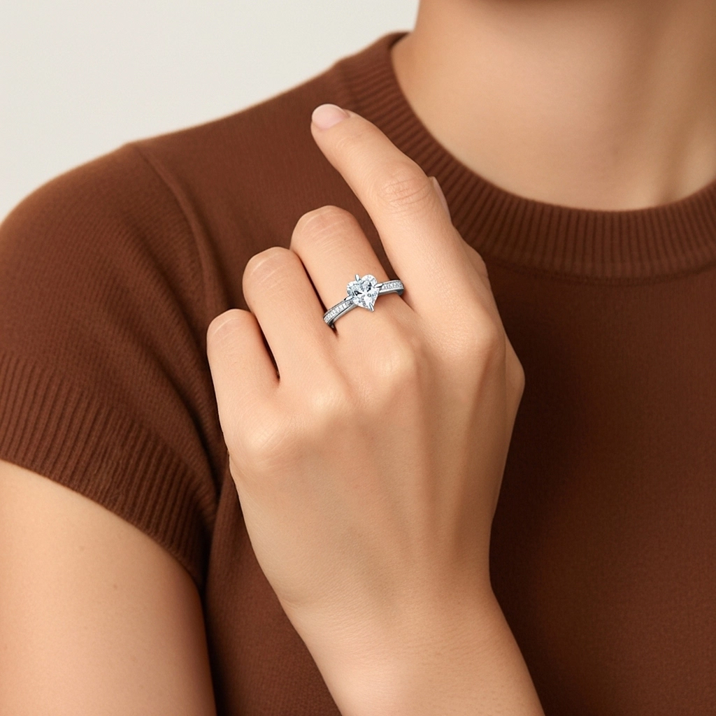 Gótico Anillo de Compromiso 1.00ct Moissanita