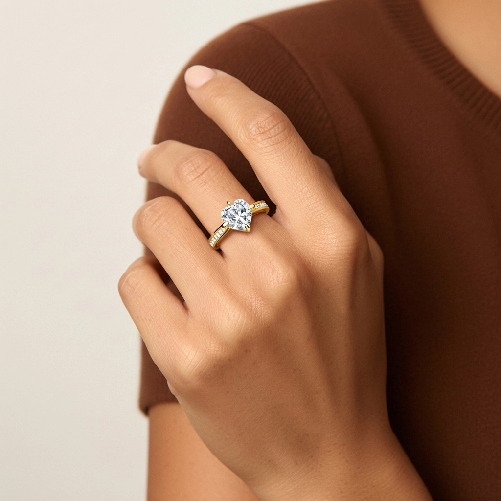 1.00ct Moissanite Bague de fiançailles Or 14 carats