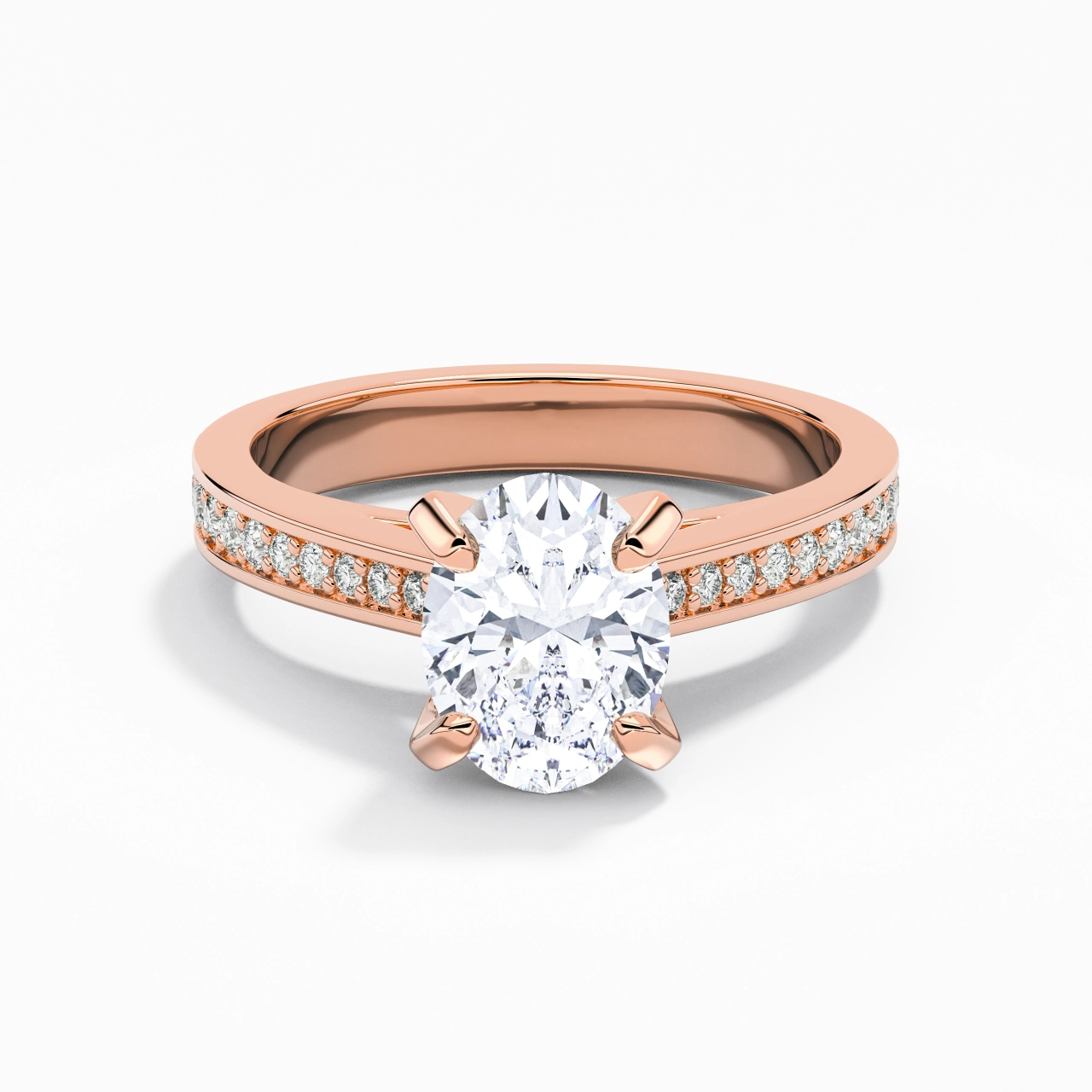 1.50ct Moissanite Bague de fiançailles Or rose 18 carats