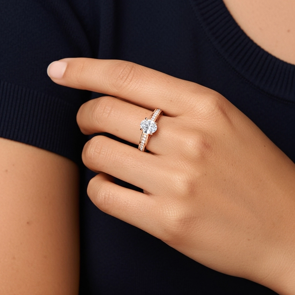 Cathédrale Bague de fiançailles 1.00ct Moissanite