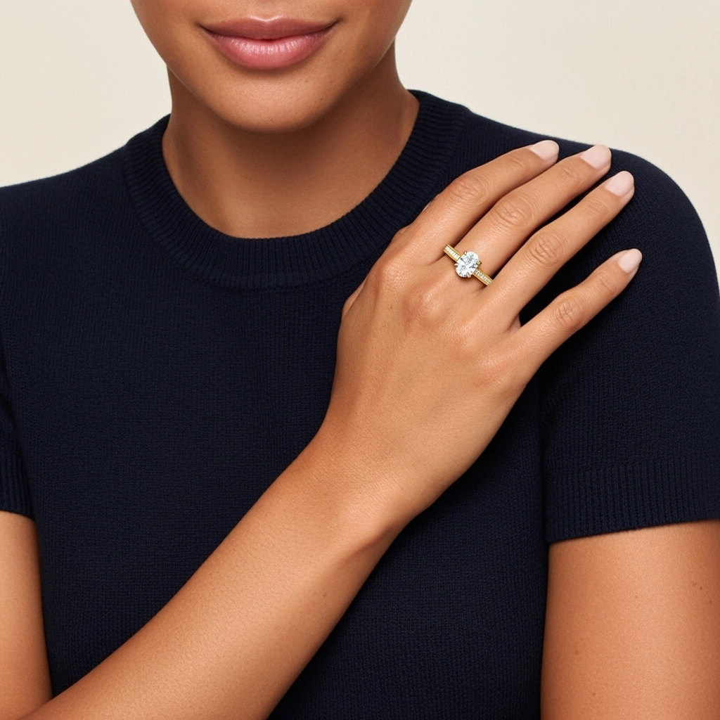 1.00ct Moissanite Bague de fiançailles Or 18 carats