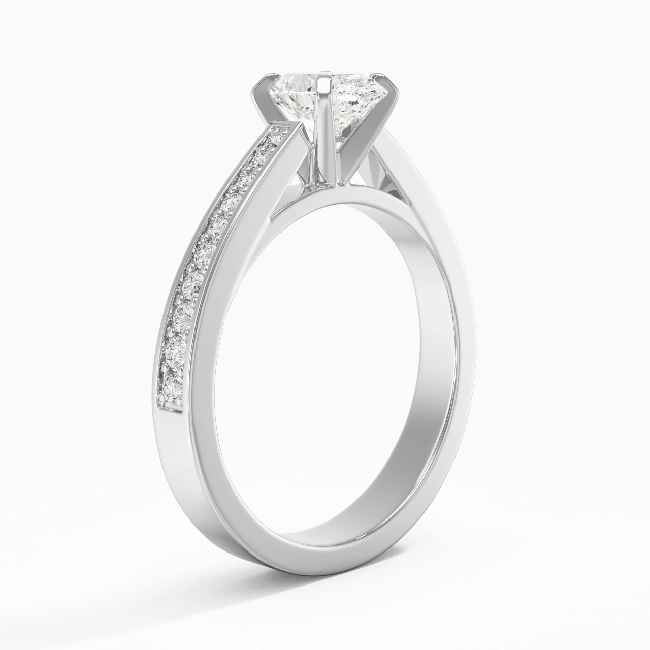 1.00ct Moissanite Bague de fiançailles Platine