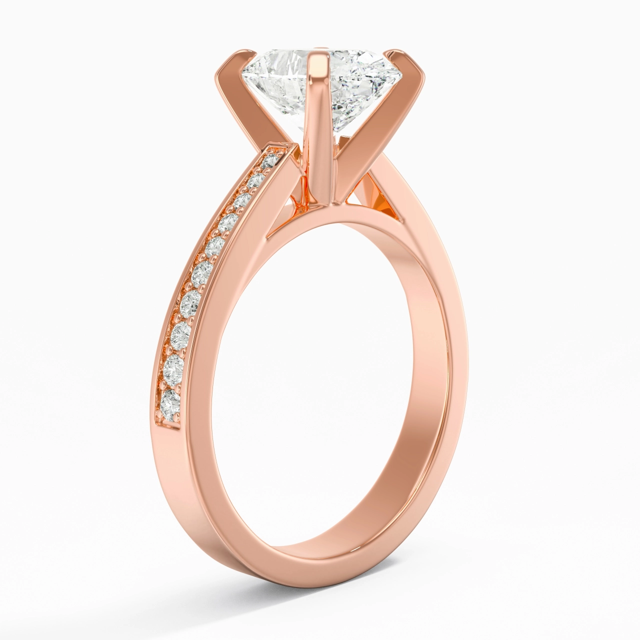 2.00ct Moissanite Engagement Ring 18K Rose Gold