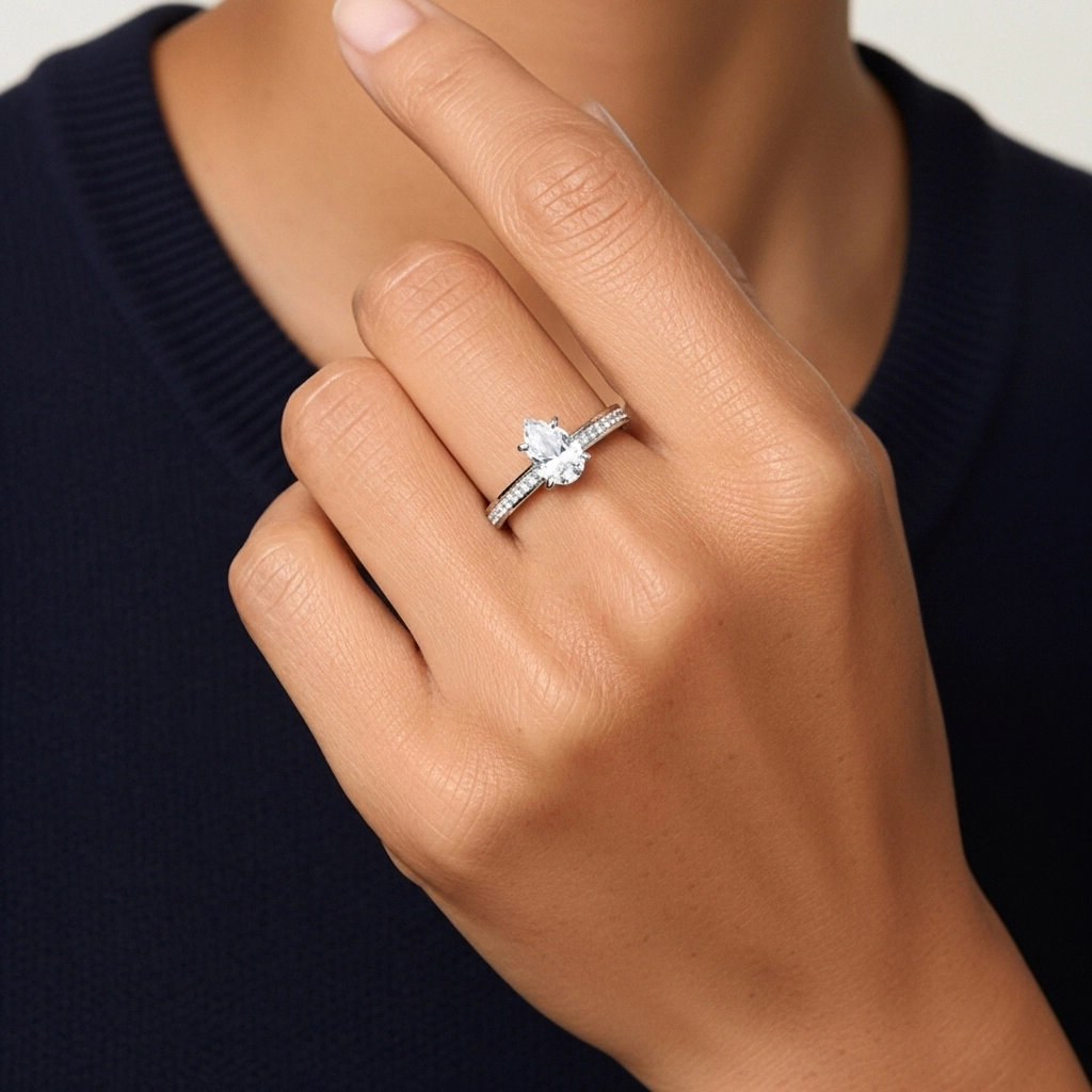 Cathédrale Bague de fiançailles 1.00ct Moissanite