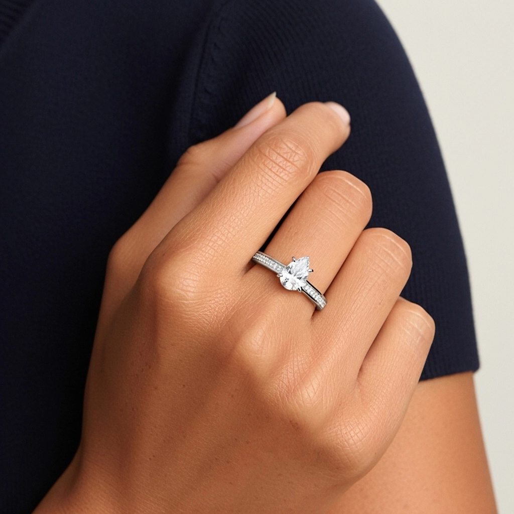 Cathédrale Bague de fiançailles 1.00ct Moissanite