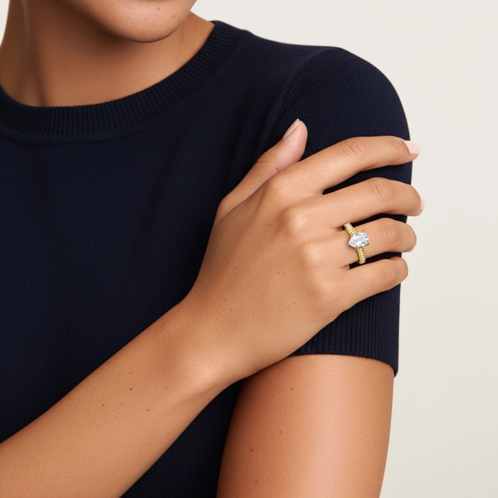 1.00ct Moissanite Bague de fiançailles Or 18 carats