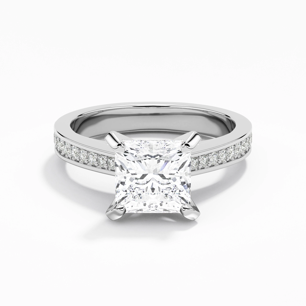 1.50ct Moissanite Bague de fiançailles Platine