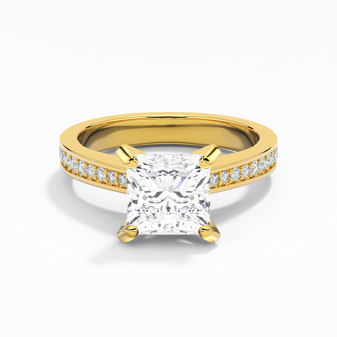 1.50ct Moissanite Engagement Ring 14K Gold