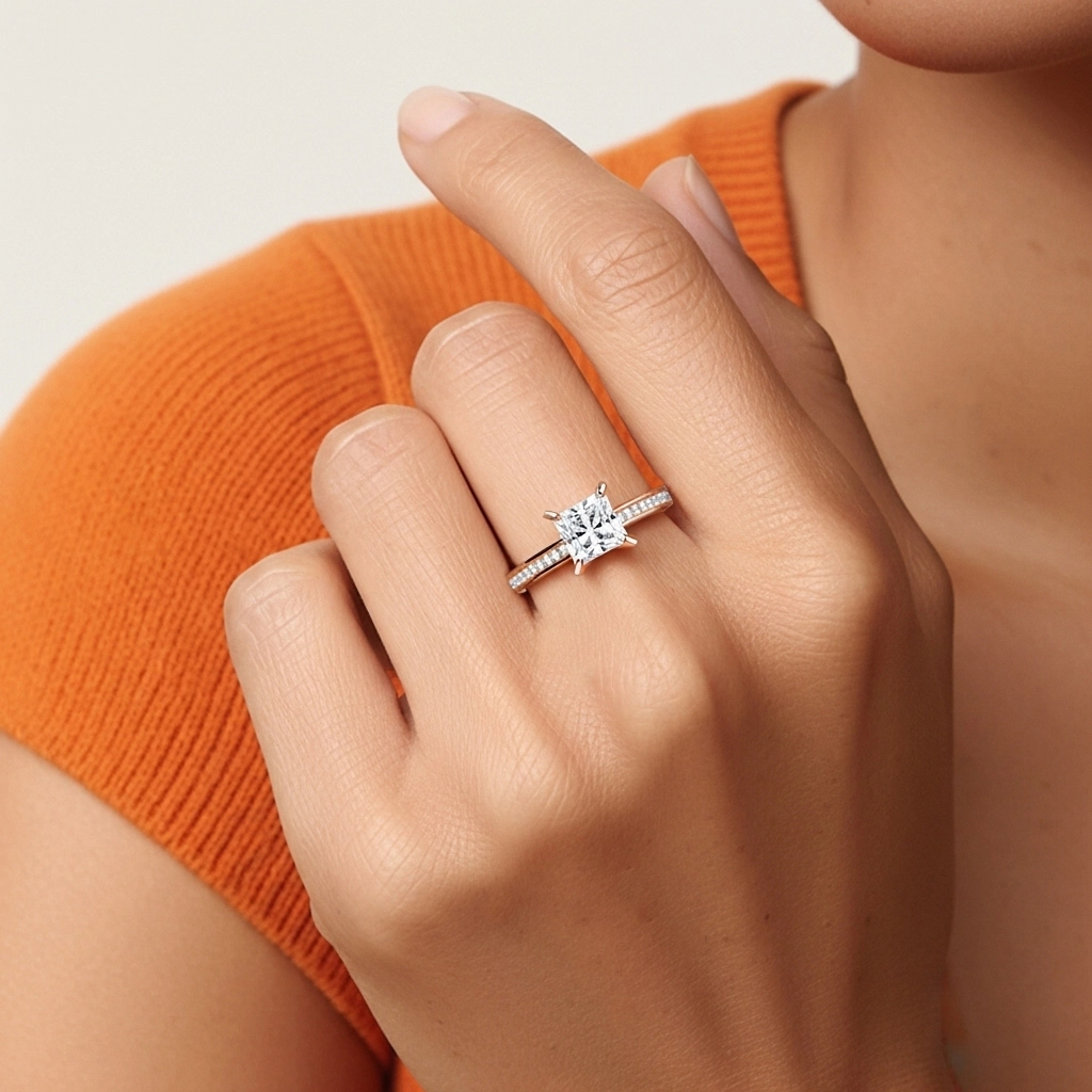 Cathédrale Bague de fiançailles 1.00ct Moissanite