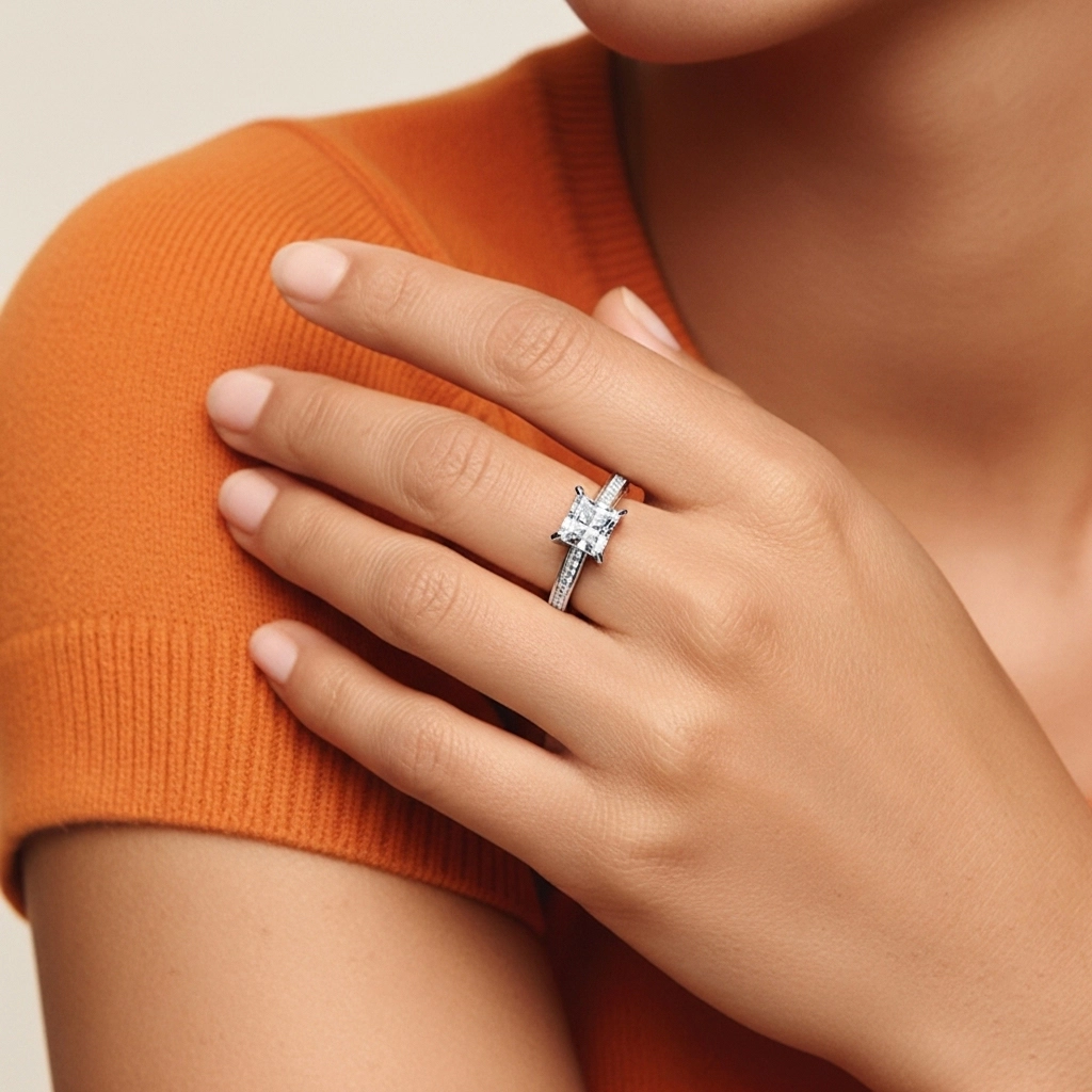 Cathédrale Bague de fiançailles 1.00ct Moissanite