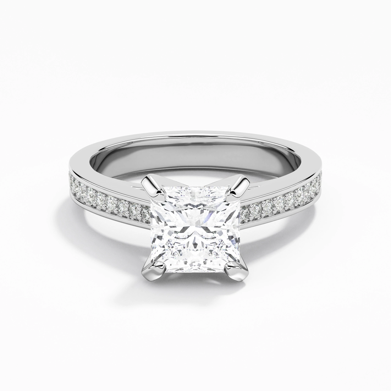 Cathedral Engagement Ring 1.00ct Moissanite