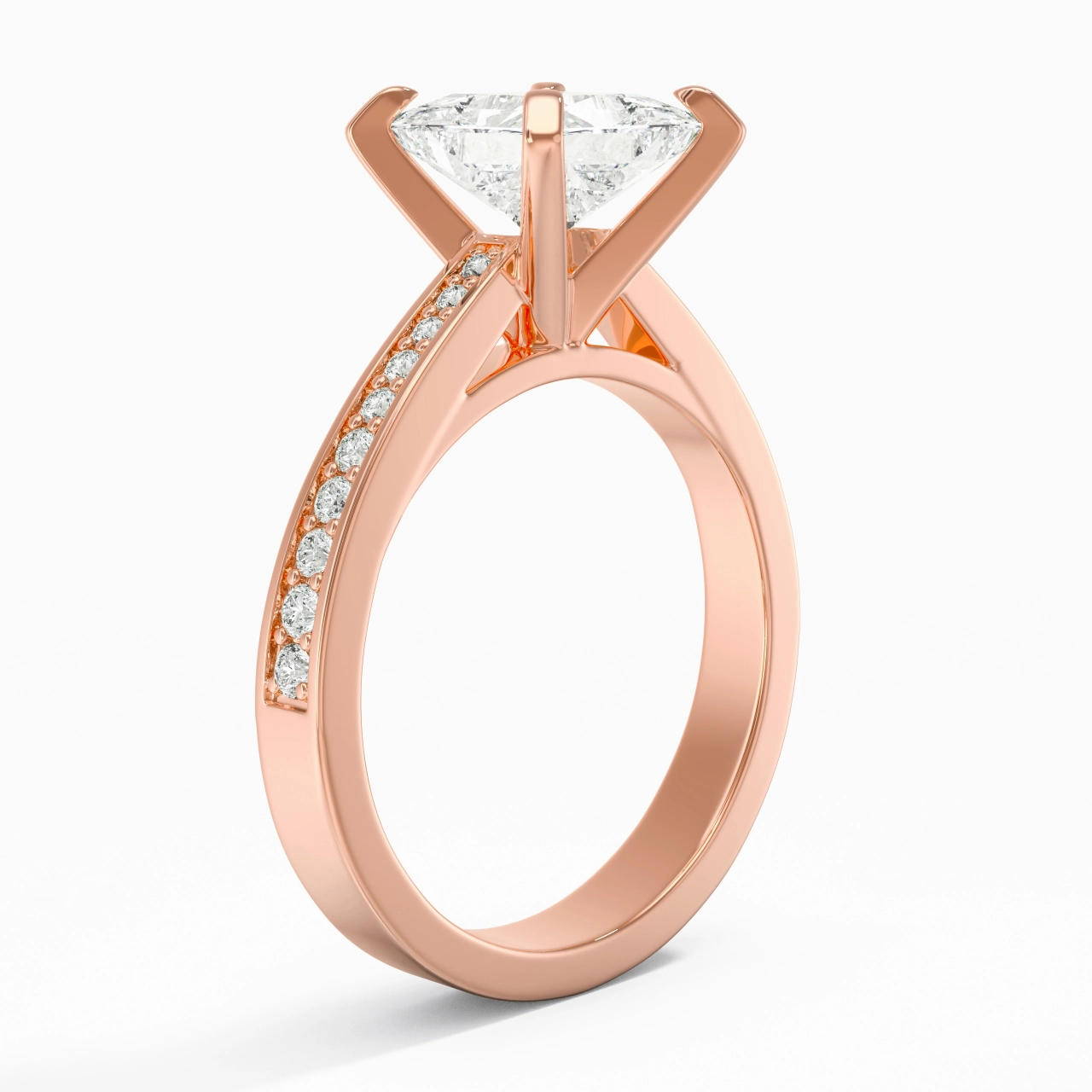 2.00ct Moissanite Engagement Ring 18K Rose Gold