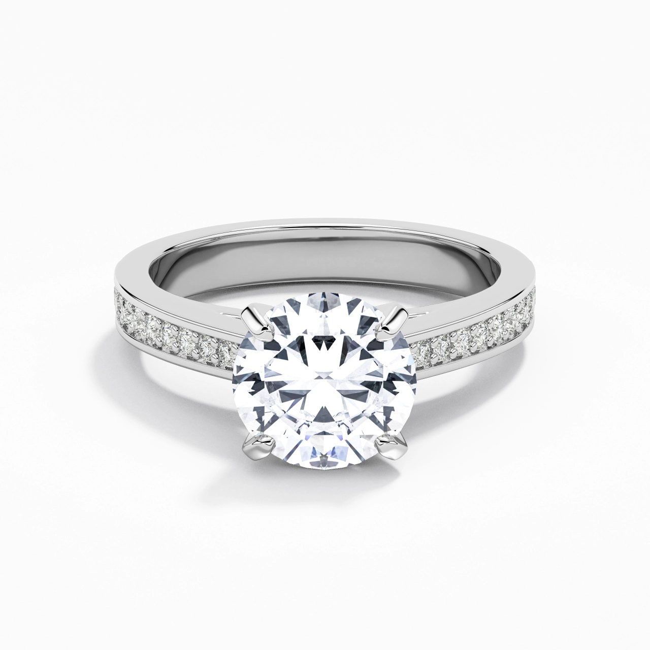 Cathedral Engagement Ring 1.50ct Moissanite