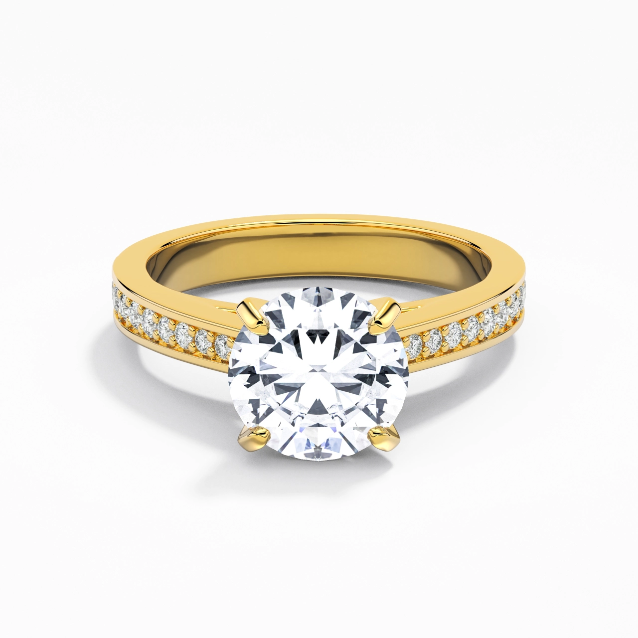 1.50ct Moissanite Engagement Ring 14K Gold