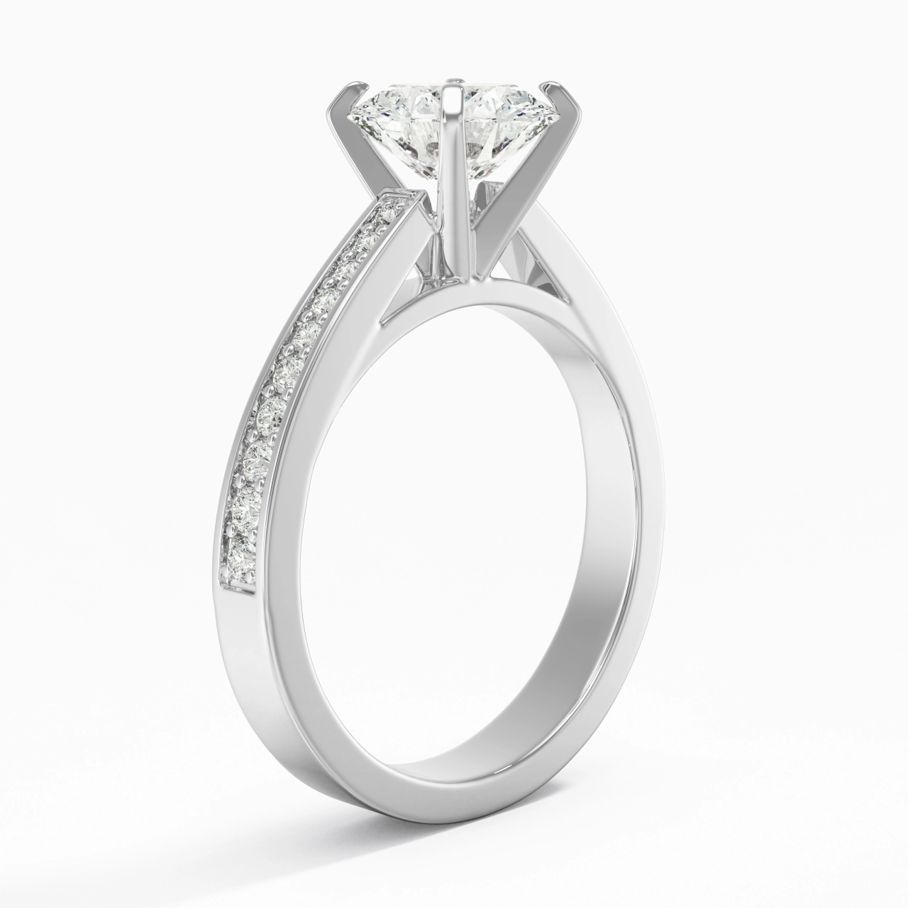 Cathedral Engagement Ring 1.50ct Moissanite