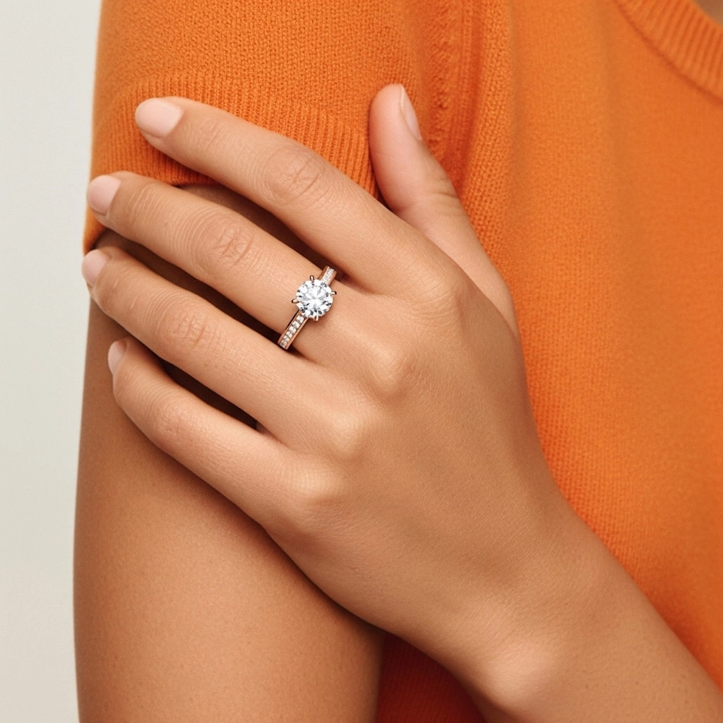 1.00ct Moissanita Anillo de Compromiso Oro rosa 18K