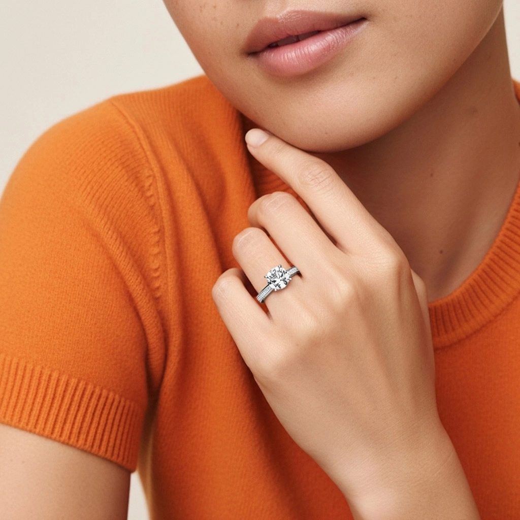 Cathédrale Bague de fiançailles 1.00ct Moissanite