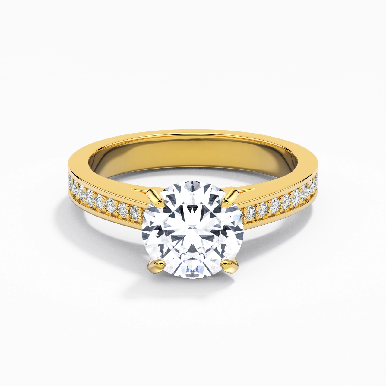 1.00ct Moissanite Engagement Ring 14K Gold