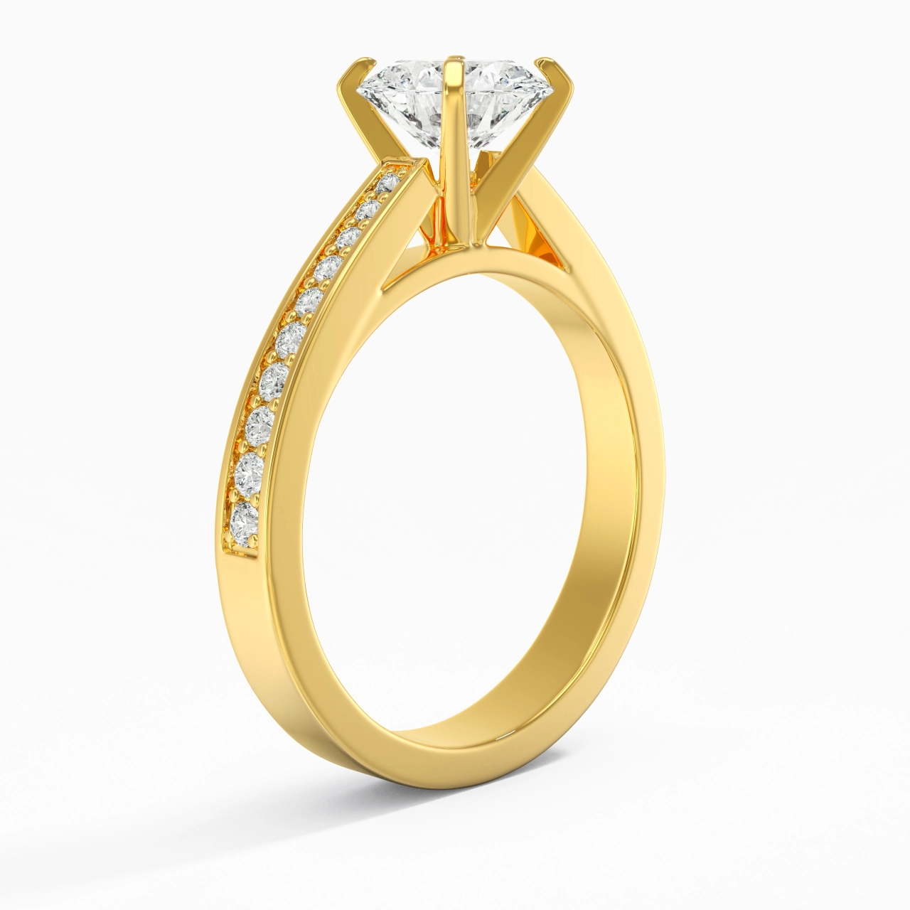 1.00ct Moissanite Engagement Ring 14K Gold