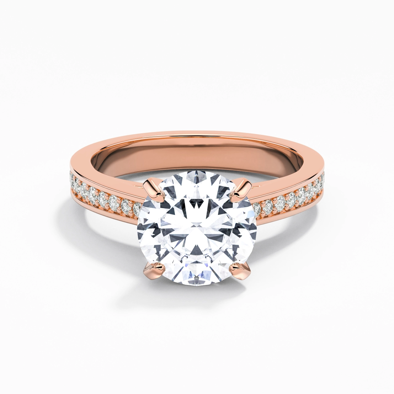 2.00ct Moissanite Engagement Ring 18K Gold