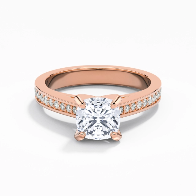 Canaliser Gracieux Cathédrale Bague de fiançailles Moissanite 1.00ct Coussin Argent sterling 925