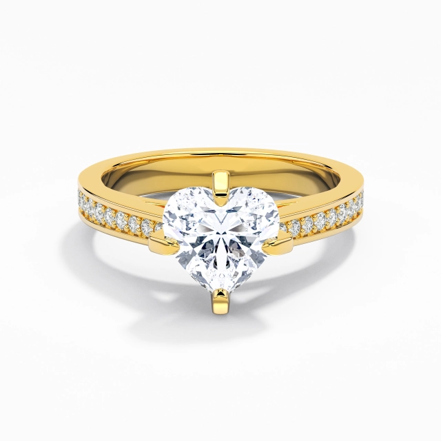 1.00ct Heart Moissanite 14K Gold Engagement Ring