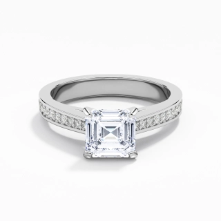 1.00ct Moissanite Bague de fiançailles Or blanc 14 carats