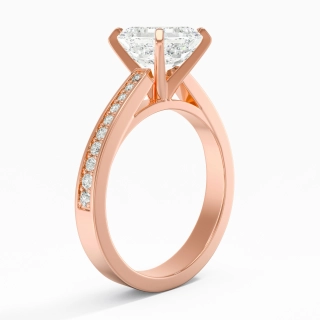 2.00ct Moissanite Engagement Ring 18K Rose Gold