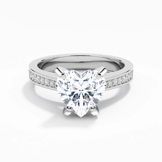 2.00ct Moissanite Engagement Ring 14K White Gold