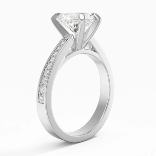 2.00ct Moissanite Engagement Ring 18K White Gold