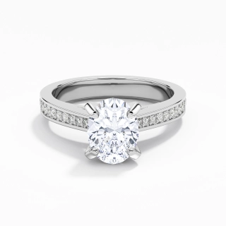 1.50ct Moissanite Engagement Ring 18K White Gold